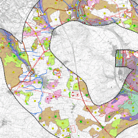 Ausschnitt aus der Karte zur Landschaftsbildbewertung einer Umweltverträglichkeitsstudie